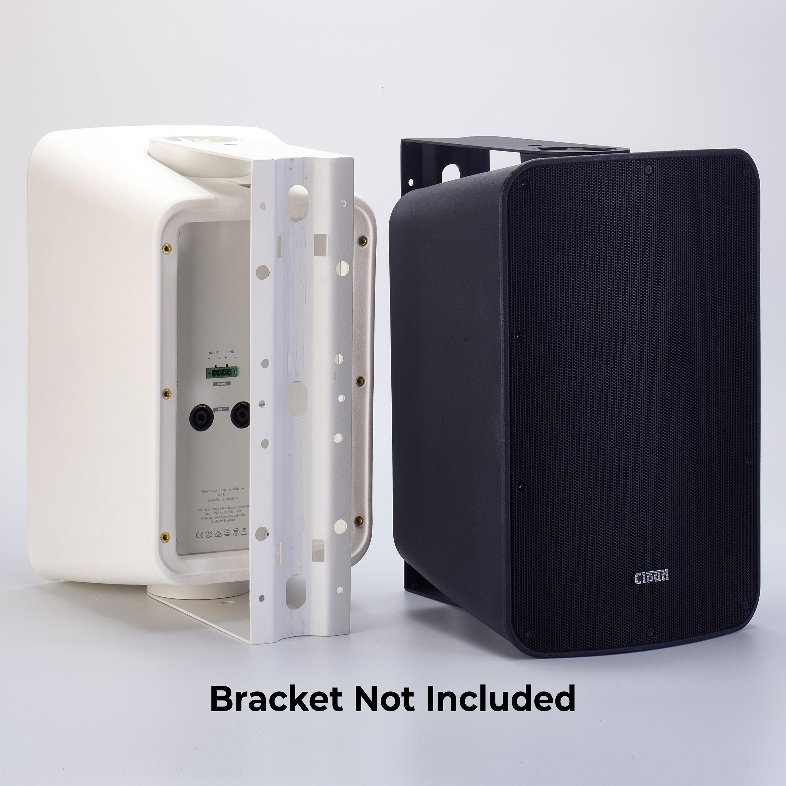Cloud CS-S8B Cabinet Speaker, Rear. Shown with optional bracket.