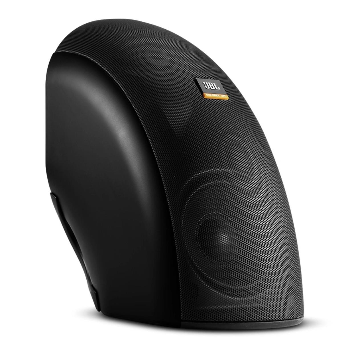 JBL Control CRV, 2 x 4" Curved Loudspeaker in Black. Shown standing.