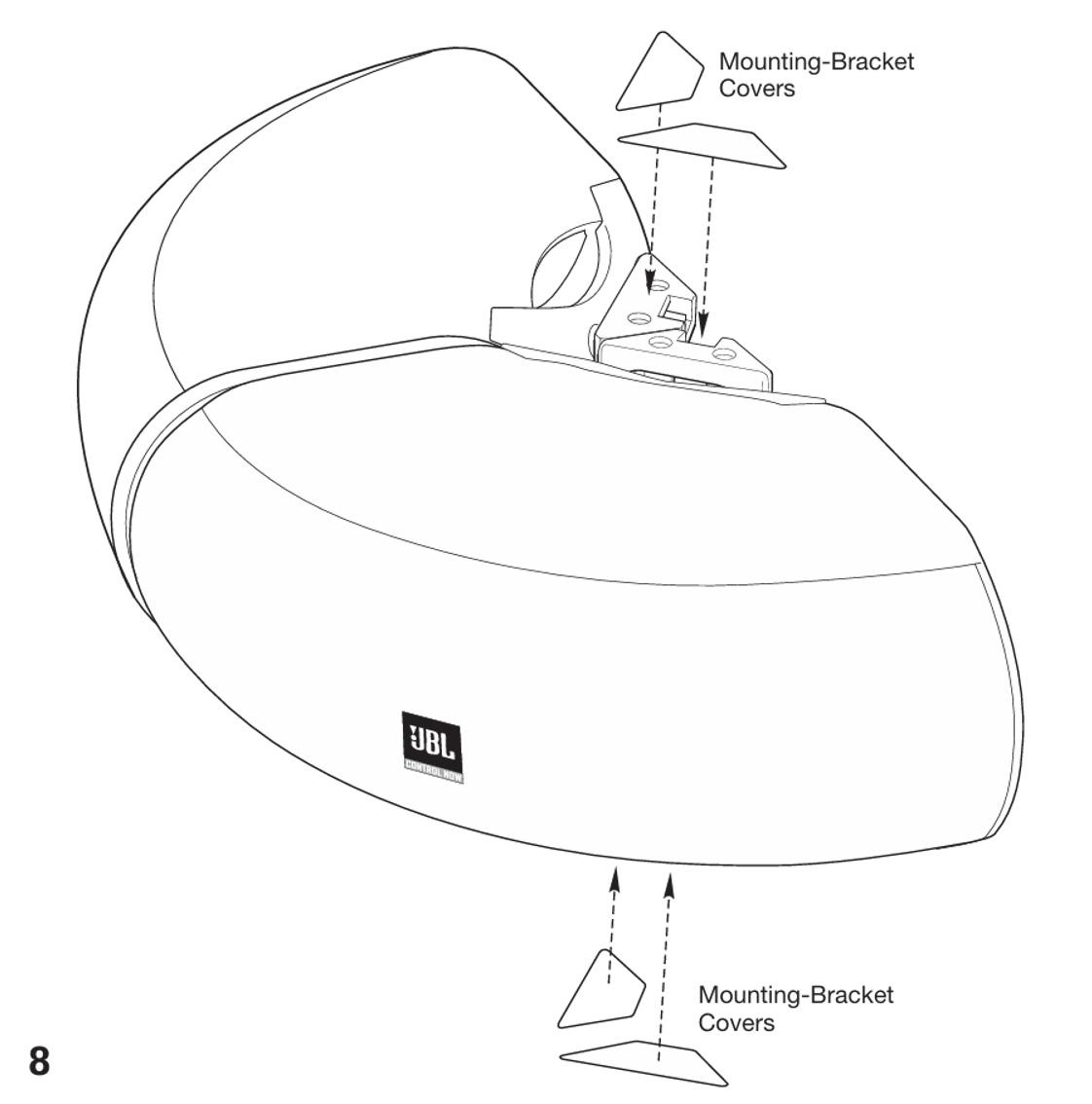 Two JBL Control CRV's Connected as a 180 Degree Cluster
