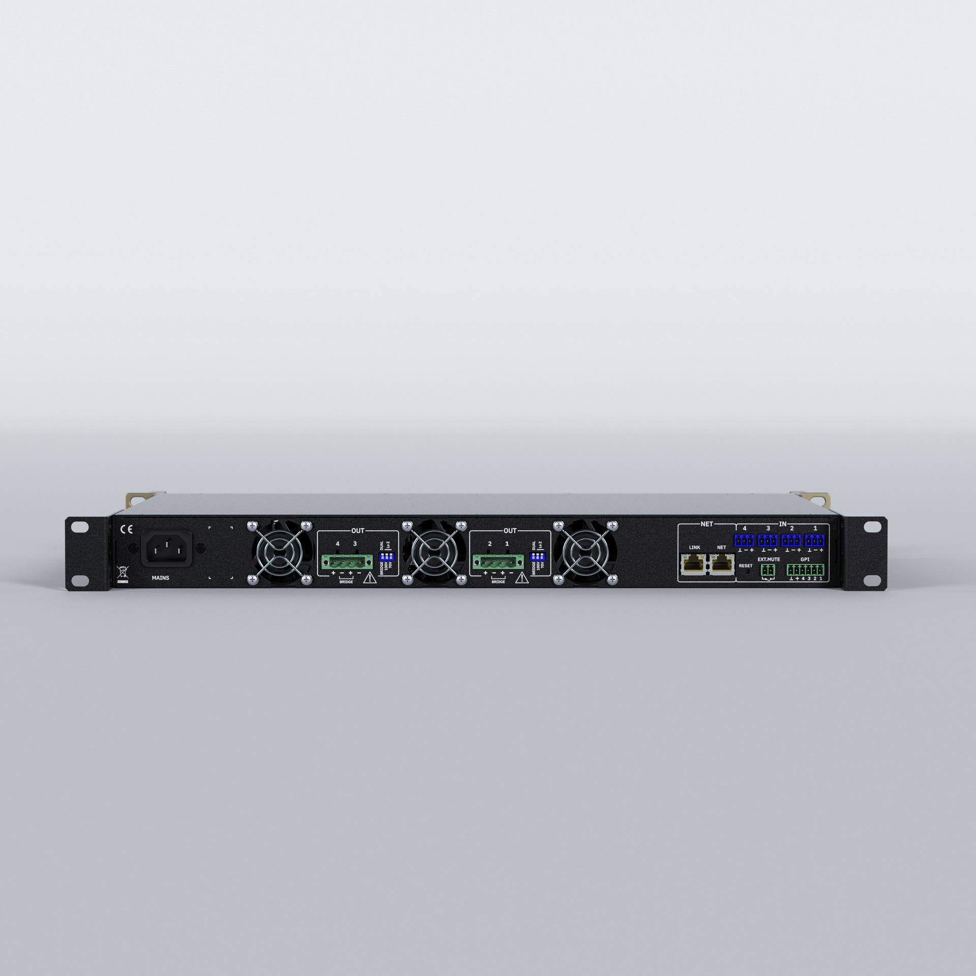 Ecler DARA-4B150 LoZ & HiZ, DSP, Class D Networkable Amplifier, rear