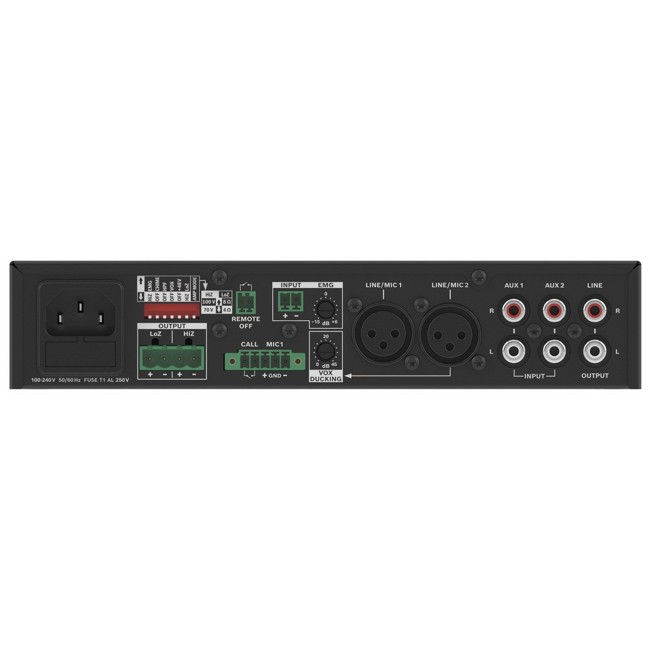 Dynacord U30:1M, 4 Input Mixer Amplifier, View of Rear Panel