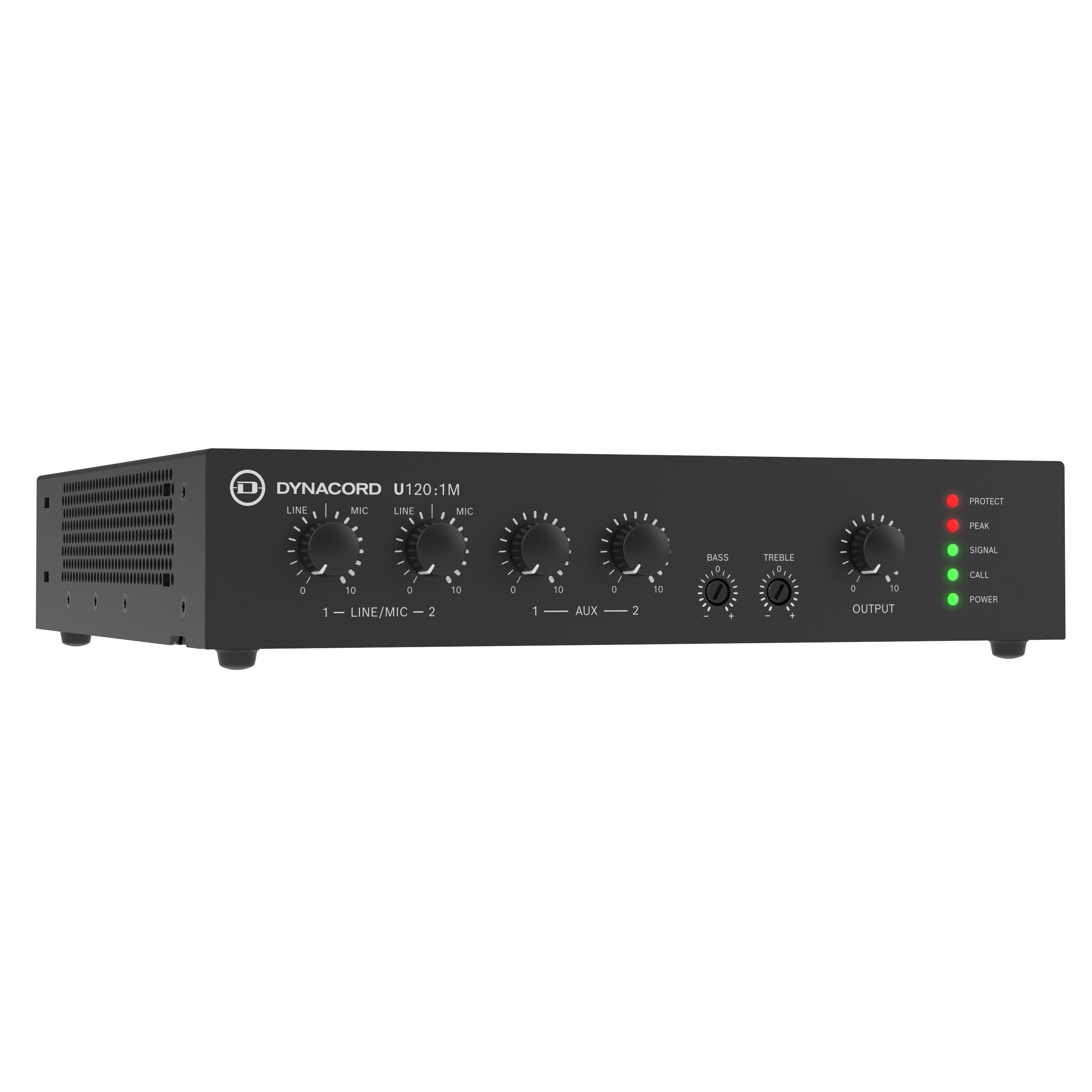 Dynacord U120:1M, 4 Input Mixer Amplifier, Front Angled View