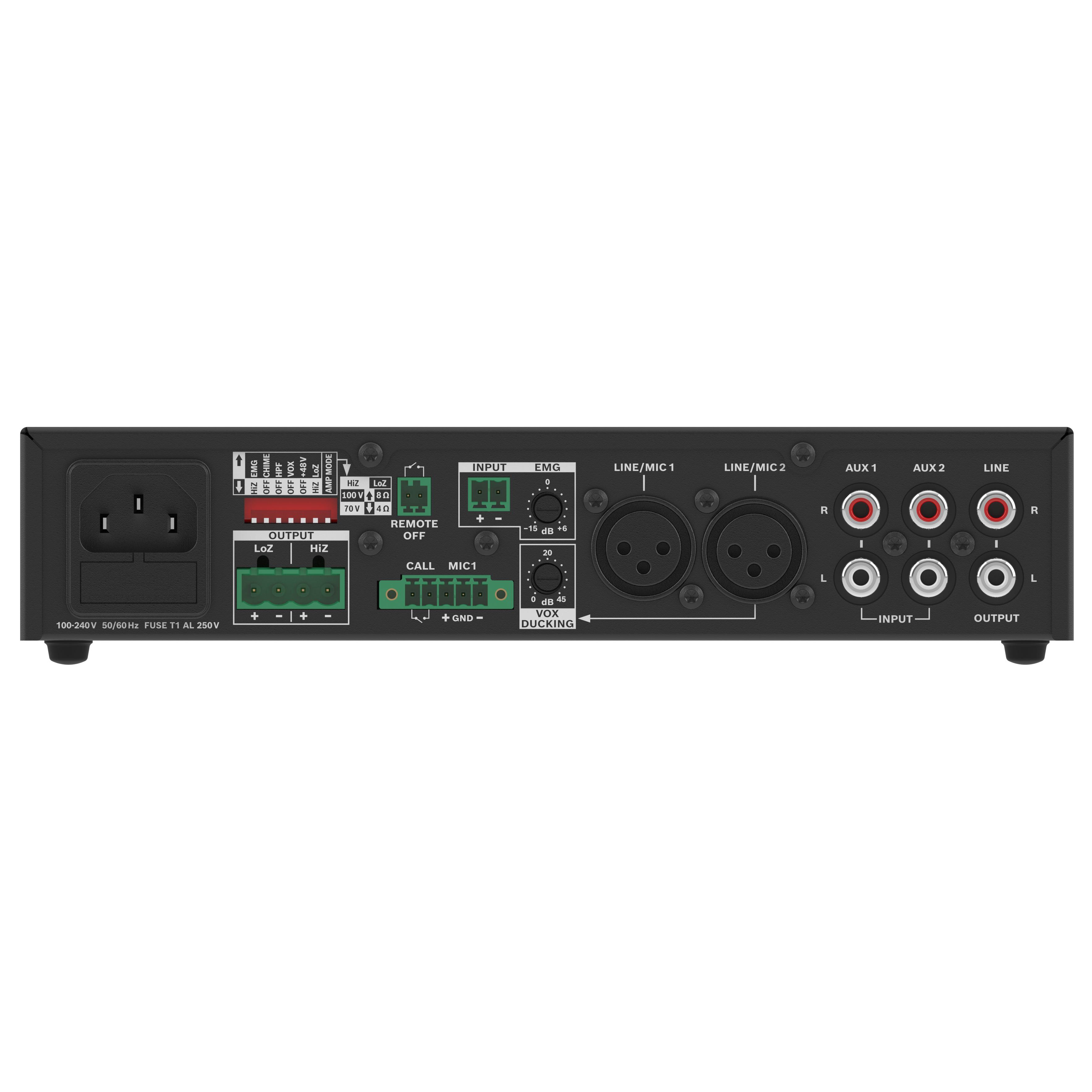 Dynacord U120:1M, 4 Input Mixer Amplifier, View of Rear Panel