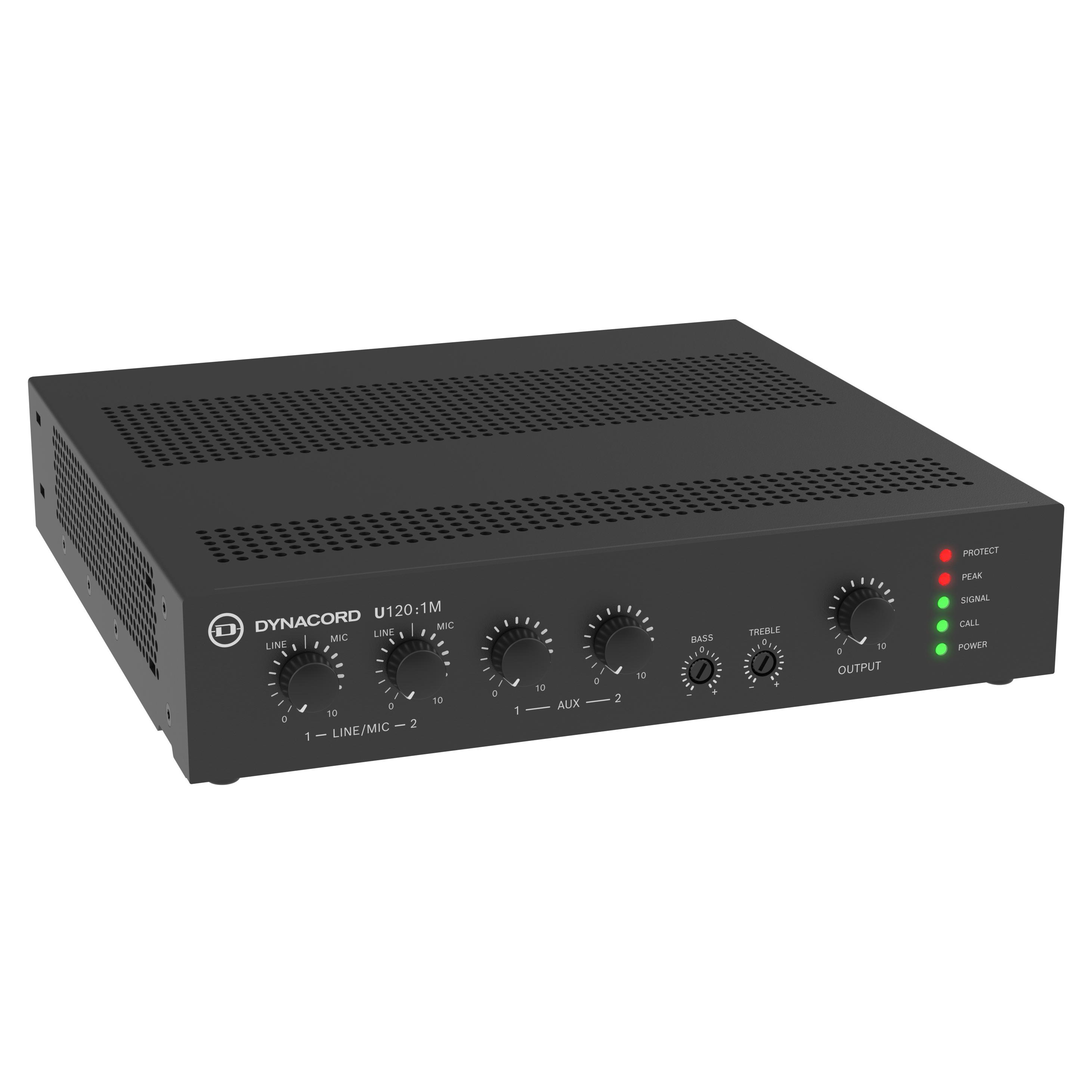 Dynacord U120:1M, 4 Input Mixer Amplifier, Front Angled View from Above