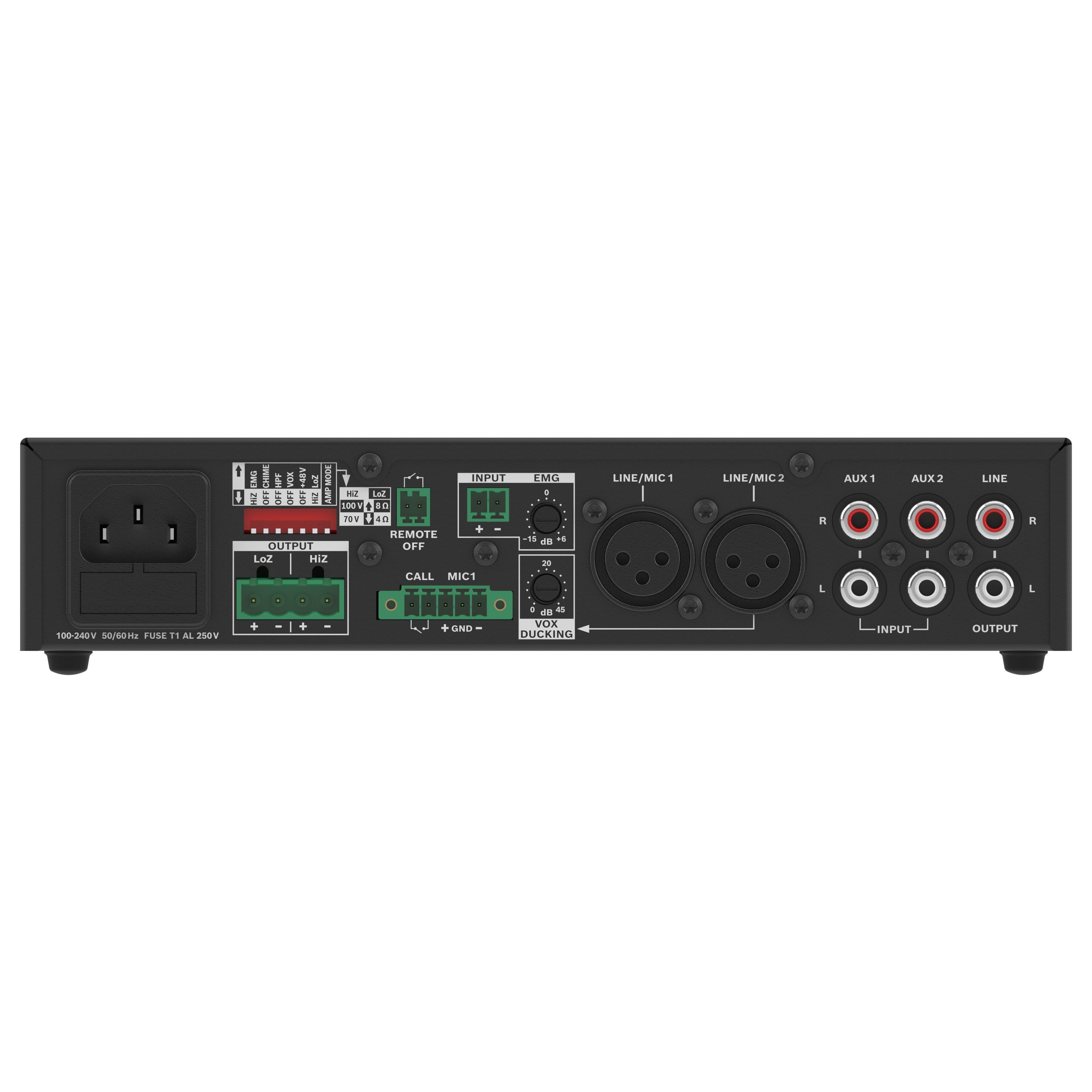 Dynacord U240:1M, 4 Input Mixer Amplifier, View of Rear Panel