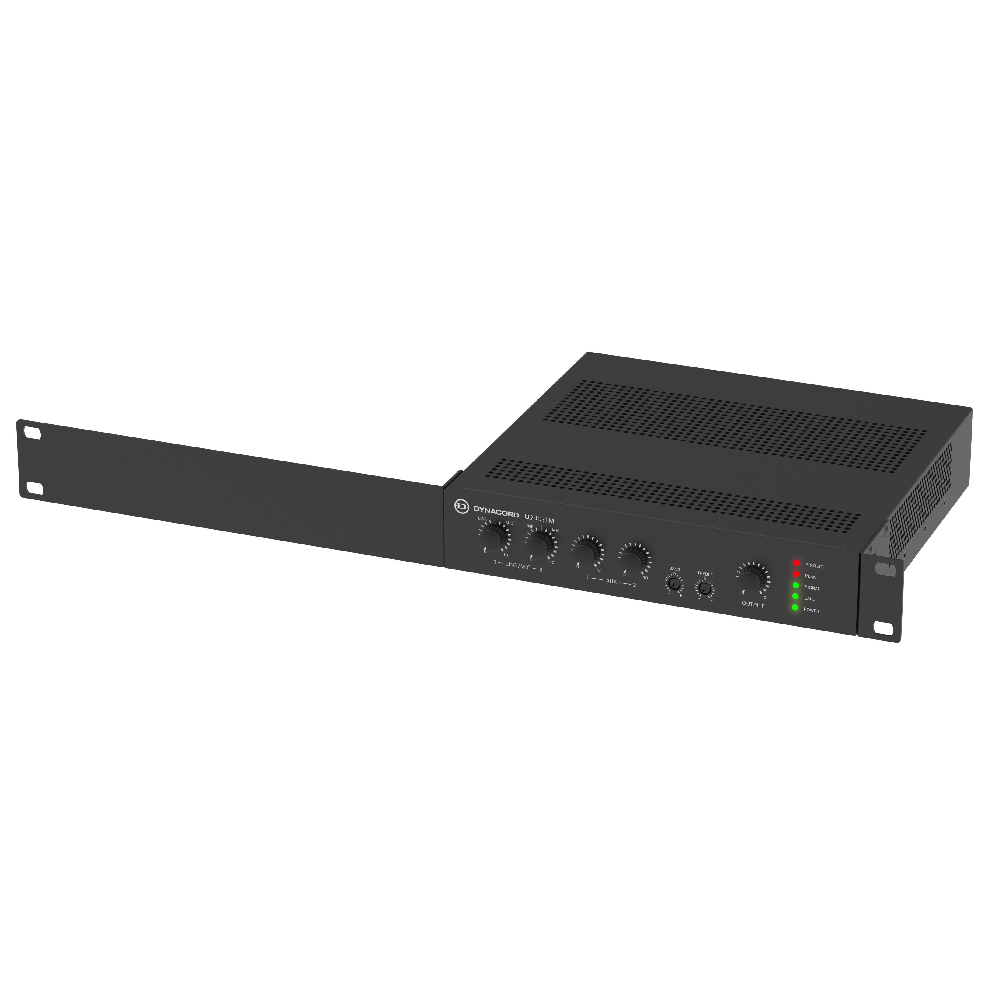 Dynacord U240:1M, 4 Input Mixer Amplifier, Shown with Rack Mount Bracket Fitted