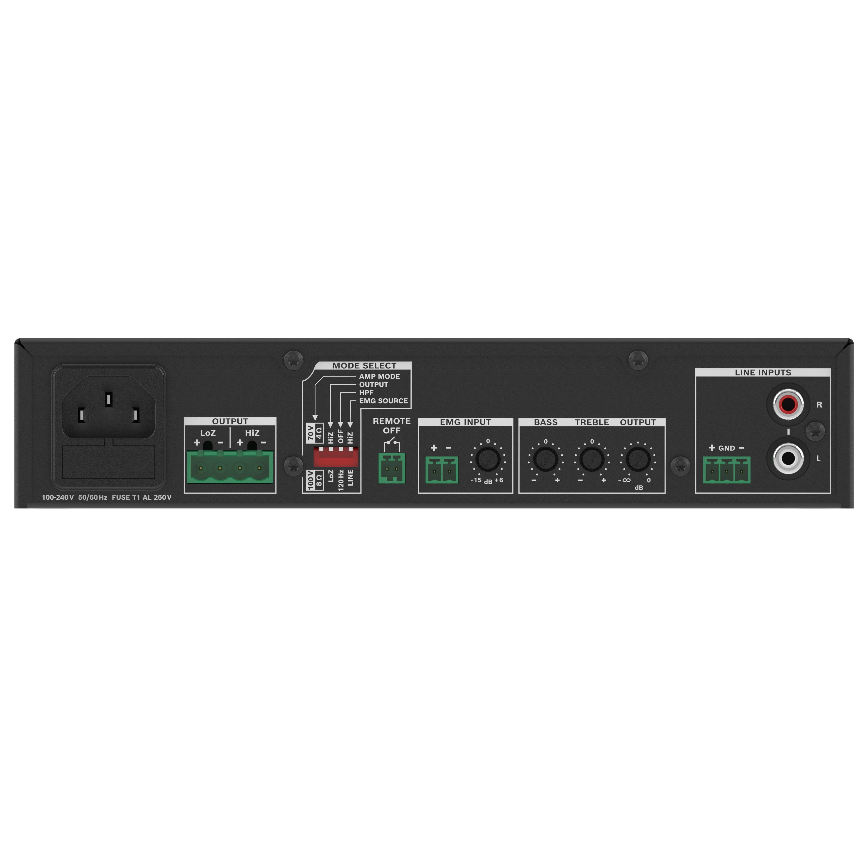 Dynacord U120:1, Single Channel Power Amplifier, View of Rear Panel