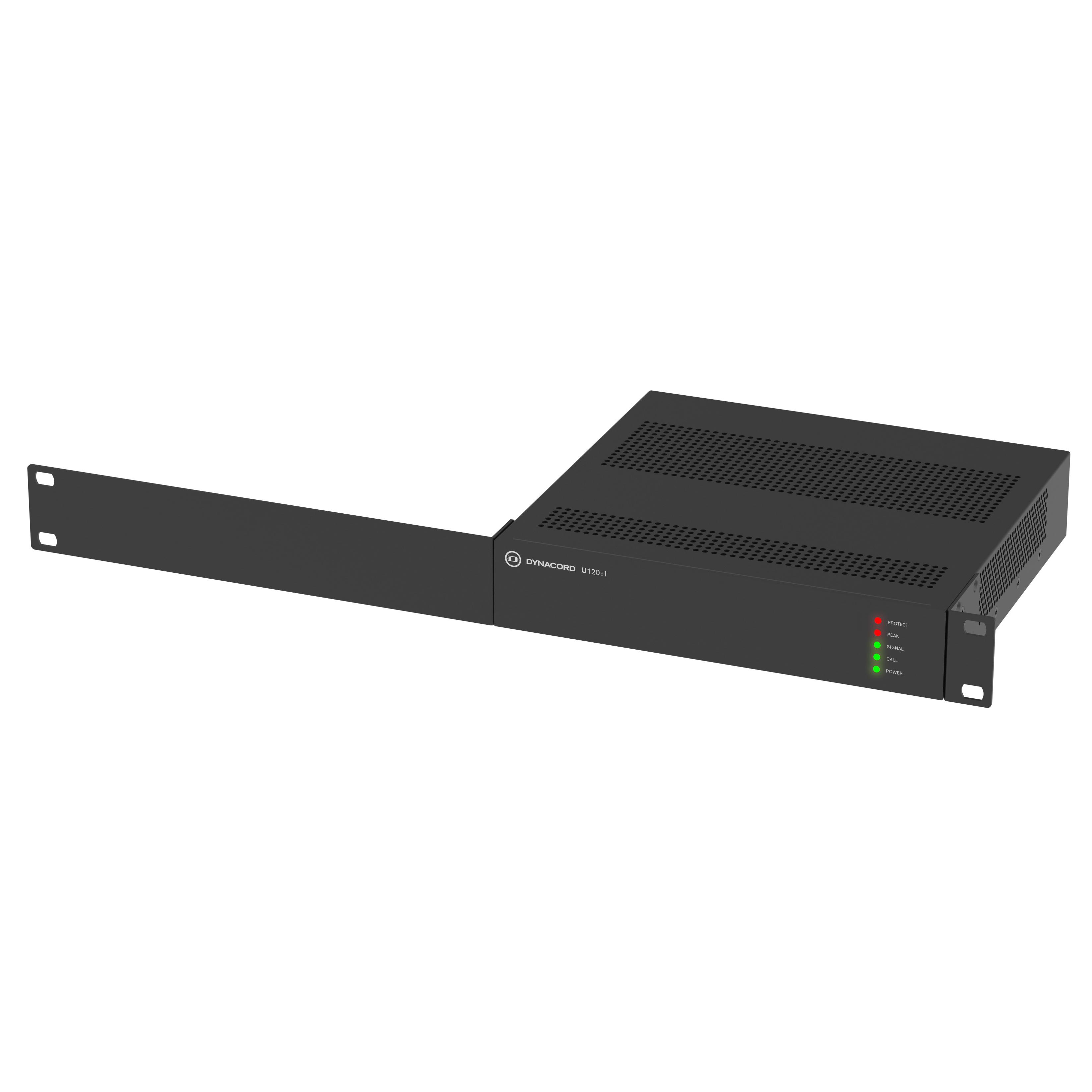 Dynacord U120:1, Single Channel Power Amplifier, Shown with Rack Mount Bracket Fitted