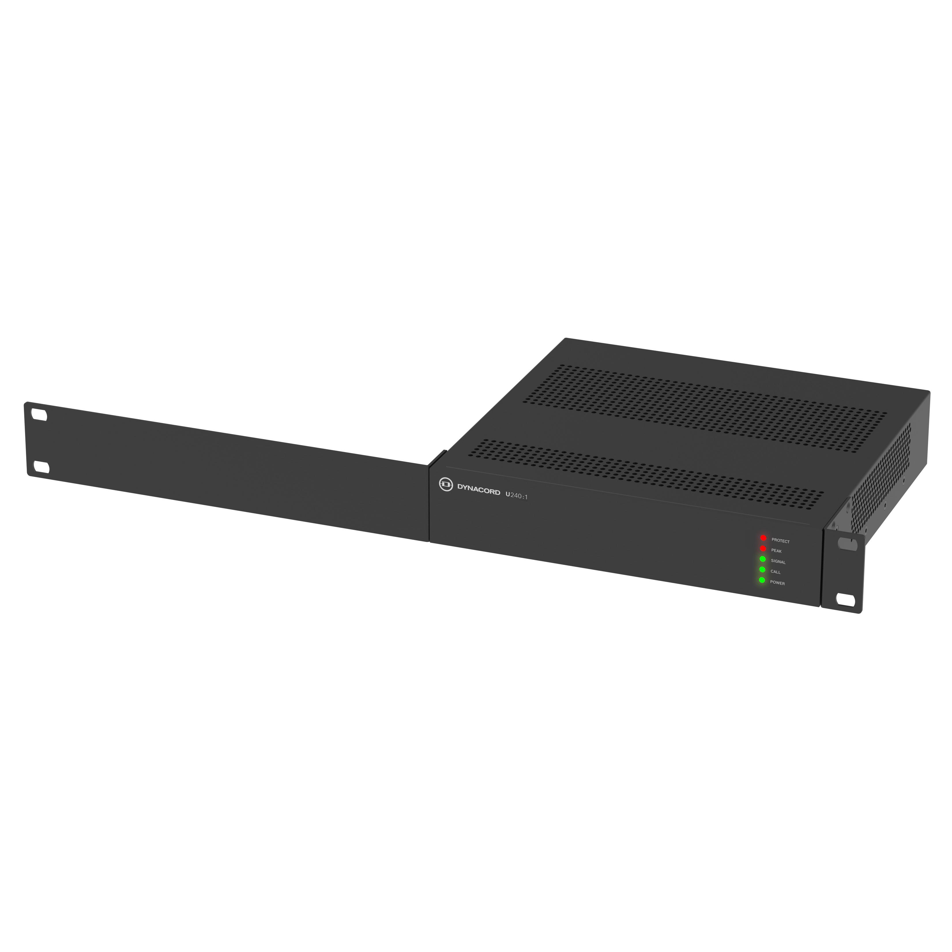 Dynacord U240:1, Single Channel Power Amplifier, Shown with Rack Mount Bracket Fitted