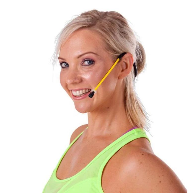 Fitness Audio Aeromicmic Sweat Proof Fitness Headset Microphone, Shown Worn By Instructor