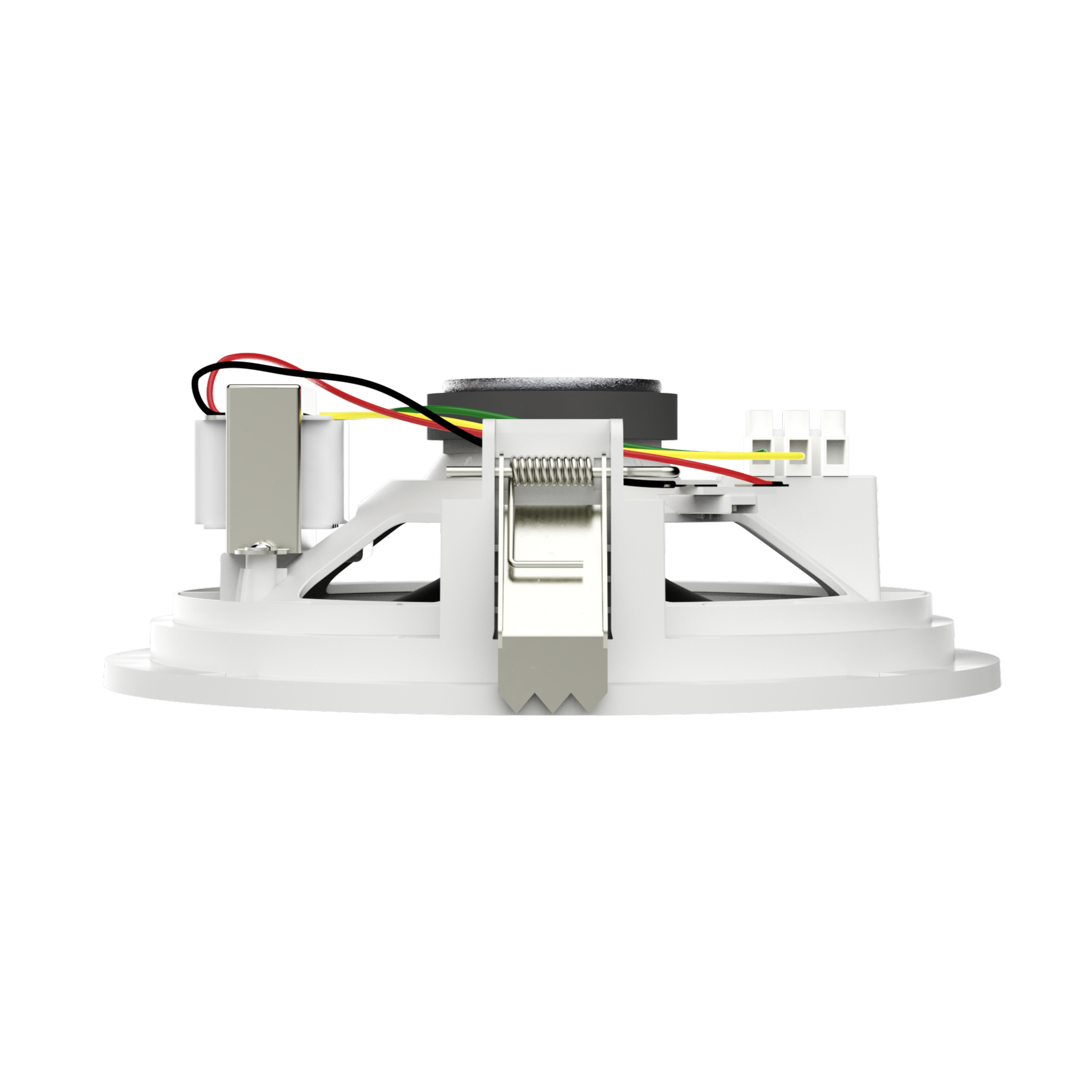 Bosch LCE-06CW Ceiling Loudspeaker, Showing Spring Clip Mounting.